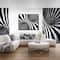 Designart - Black and White Spiral - Abstract Framed Canvas Art Print